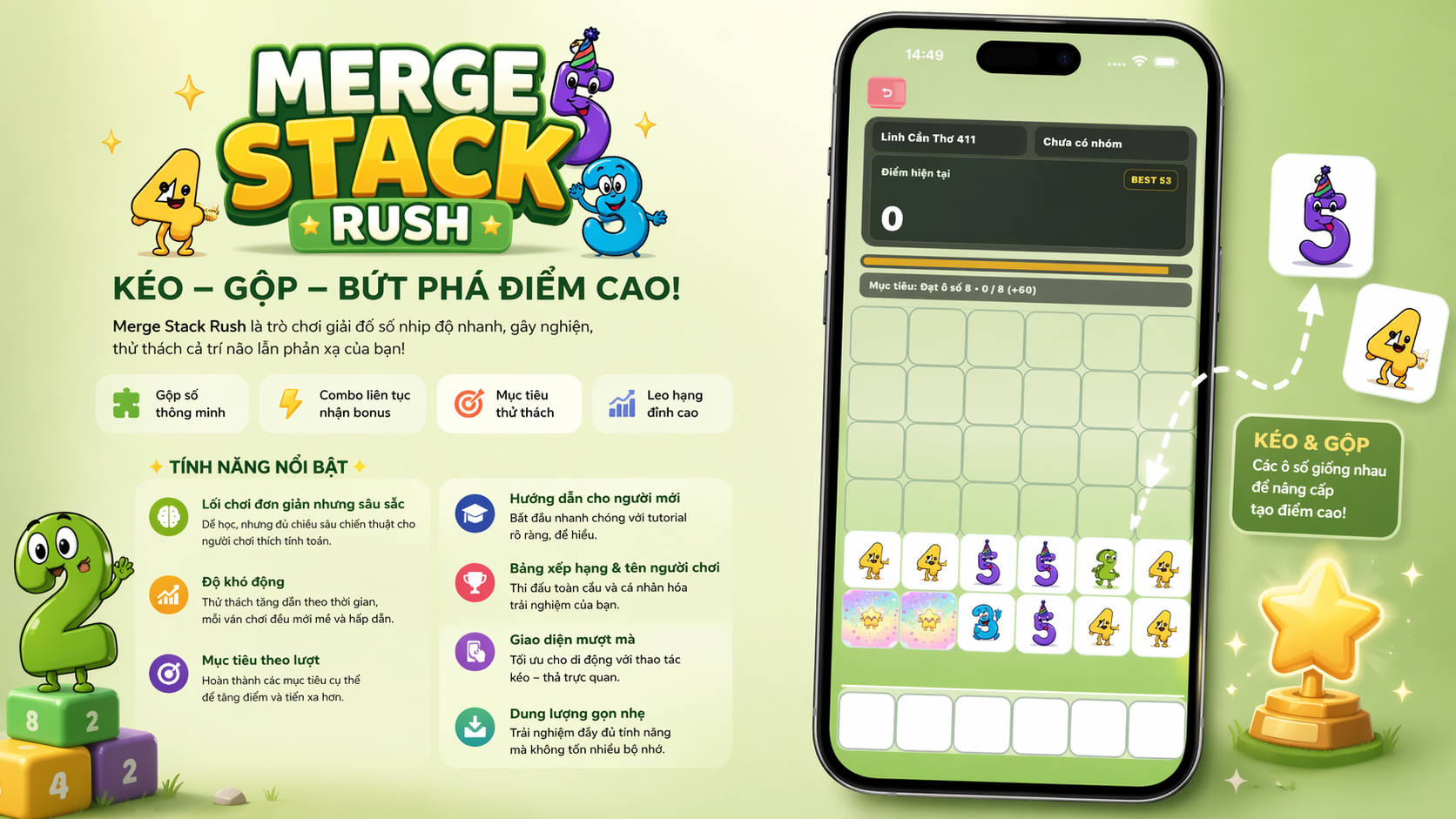 Ảnh banner ứng dụng Merge Stack Rush